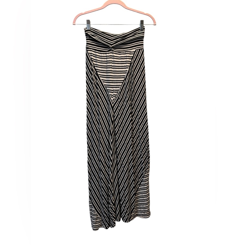Black and White Striped Maxi Skirt Size Small